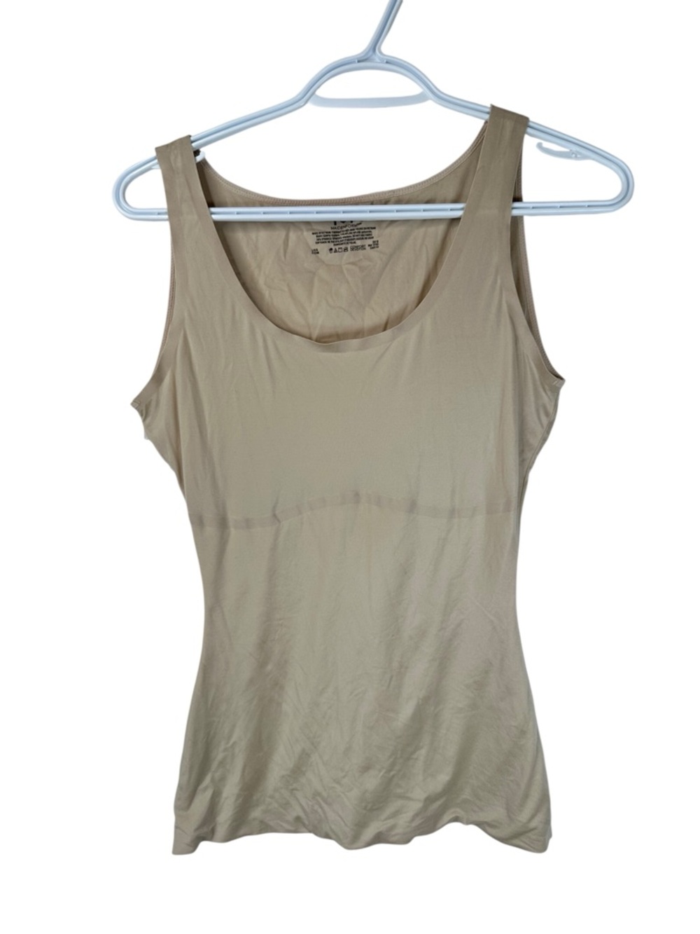 Maidenform Shaping Tank Beige Smoothing Cami Scoop Neck Layering Large